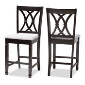 Baxton Studio Reneau Modern and Contemporary Gray Fabric Upholstered Espresso Brown Finished Wood Counter Height Pub Chair Set of 2